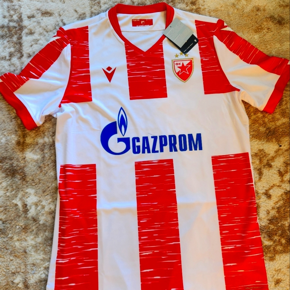 CRVENA ZVEZDA / RED STAR  official MACRON football shirt AWAY,  Size L,SOCCER